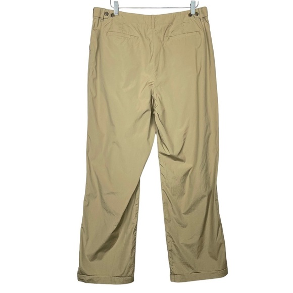 J Jill Pants Womens 14W Khaki Tan 100% Cotton Flat Front Adjustable Side Buttons - Picture 2 of 12